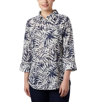 Columbia Summer Ease Popover Tunic, Camisa Azul Marino Para Mujer | 673542-AMK